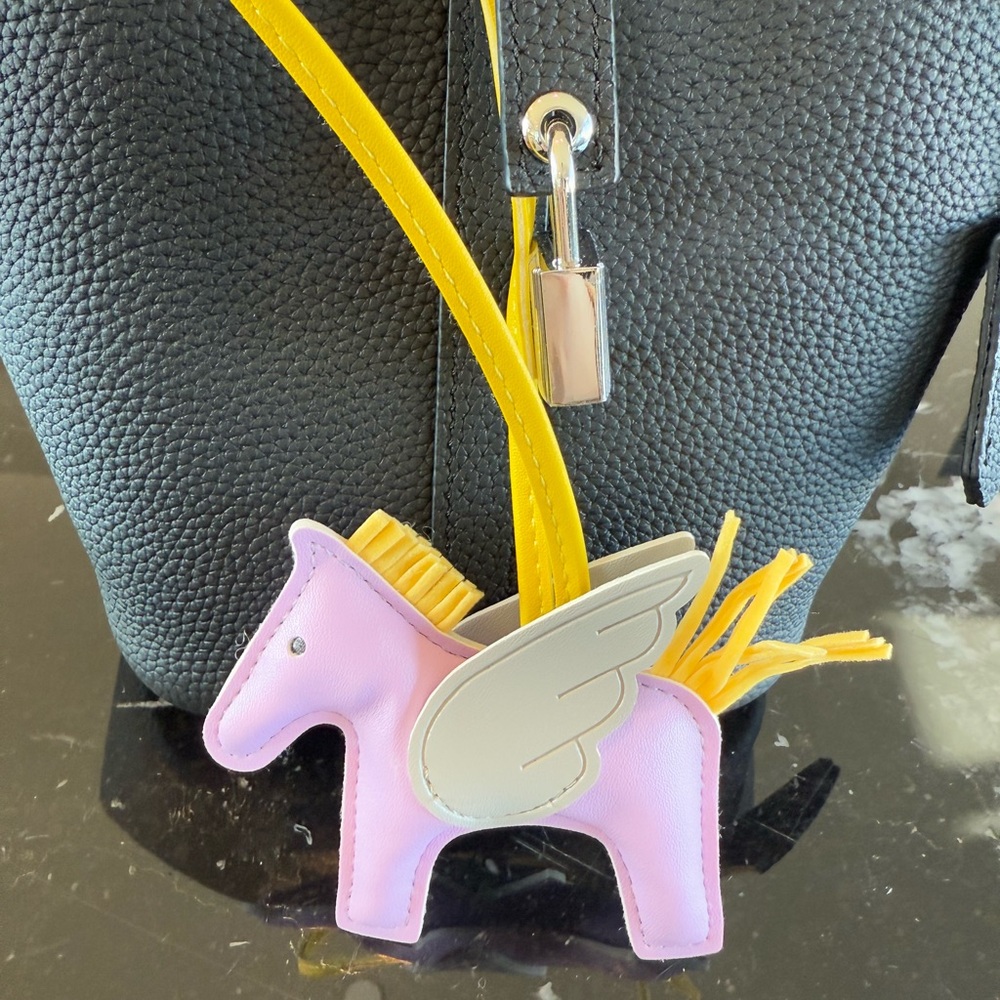 Leather horse bag charm keychain keyring leather🐴✨